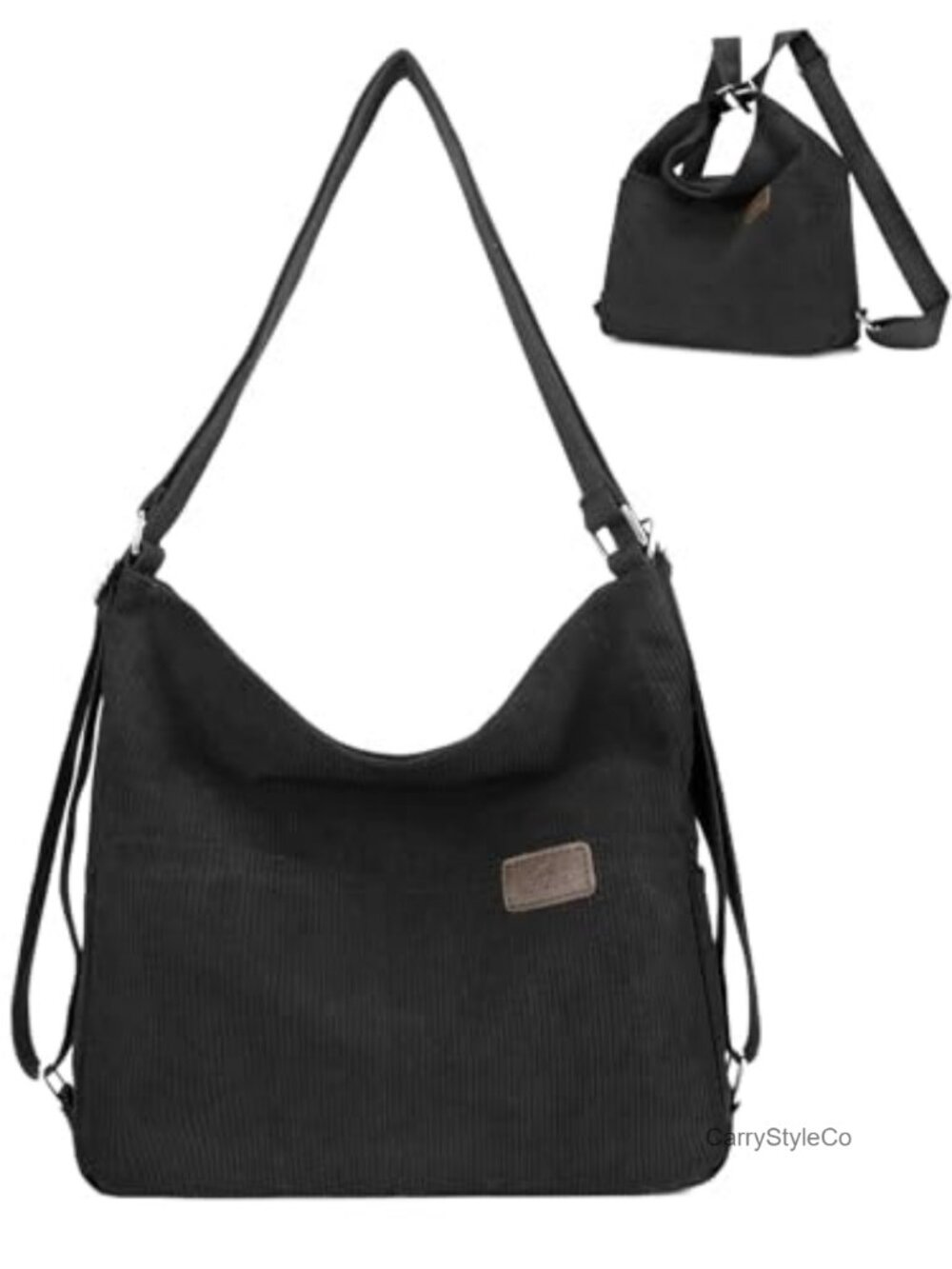 Corduroy Convertible Tote Backpack Purse Crossbody Hobo Shoulder Bag